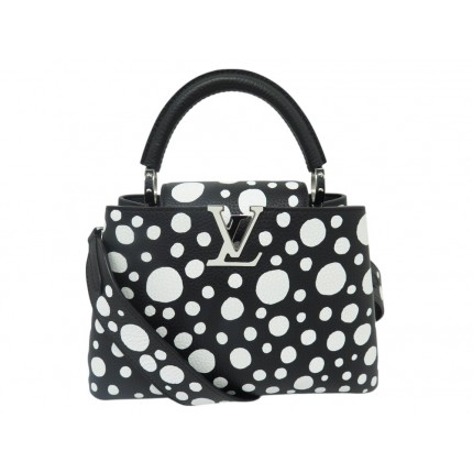 NEUF SAC A MAIN LOUIS VUITTON X KUSAMA CAPUCINES BB M21691 CUIR BANDOULIERE BAG